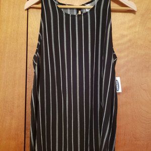 Old Navy Black Striped Tank Top Key Hole Back Large